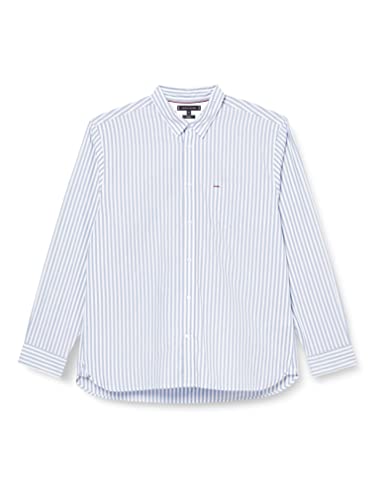 Tommy Hilfiger Męska sukienka Dc Tencel Bold Rf Stripe Shirty, Kopenhagen niebieski/biały, XXL, Copenhagen niebieski/biały, XXL
