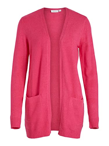 Vila Damski kardigan Viril Open L/S Knit Cardigan-Noos, Pink Yarrow/Szczegóły: ciemny melanż, XS