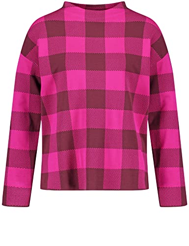 GERRY WEBER Edition Damski sweter 770547-44713, czerwony/pomarańczowy/fioletowy/różowy w kratkę, 46 (DE)