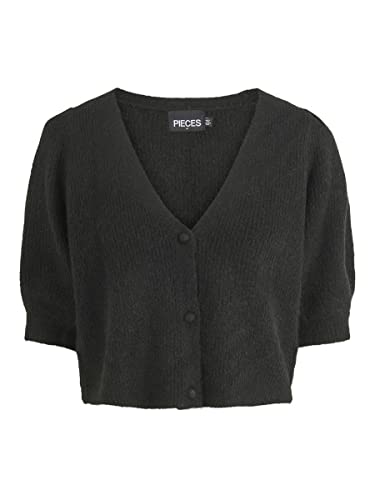 PIECES Damski kardigan PCJENNIFER 2/4 Knit Noos BC Srickjack, czarny, M