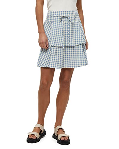 Minus Spódnica damska Valika, 9416c Sorbet cytrynowy w kratkę, 60