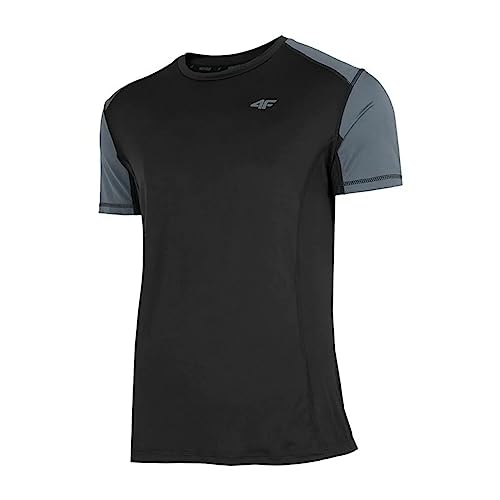 4F Męski T-shirt funkcyjny Tsmf010 Tshirt FNK, ciemnoszary (40), L, ciemnoszary (40), L
