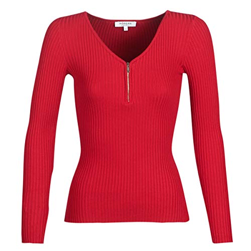 Morgan sweter w kształcie litery V z zamkiem błyskawicznym Maliko sweter damski, Tango Red, L