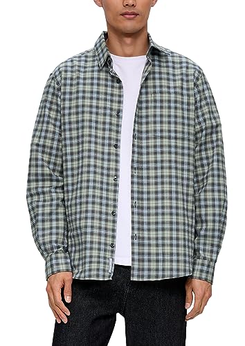 s.Oliver męska koszula z długim rękawem, Regular Fit Green, L, zielony, L