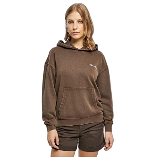 Urban Classics Damska bluza z kapturem Small Embroidery Terry Hoody, brązowy, XS