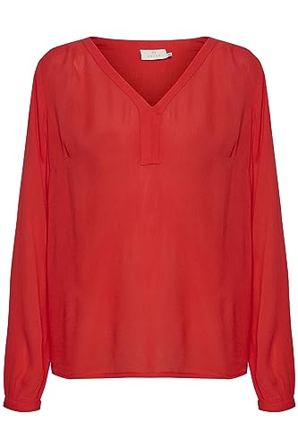 KAFFE Amber Bluzka Ls Kobiety, Ognisty czerwony, 36