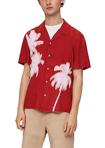 s.Oliver Męska koszula z krótkim rękawem, czerwony, S
