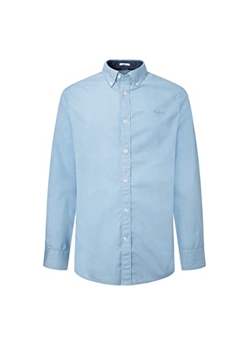 Pepe Jeans Męska koszula Peyton, błękitna, L, Niebieskie wybielacze, L