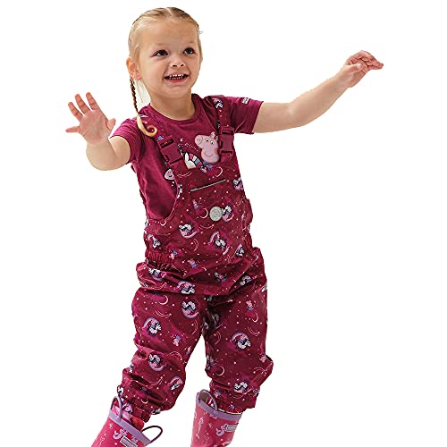 Regatta Unisex dziecięce spodnie ogrodniczki Peppa, Raspberry Radiance, 24 Miesiące