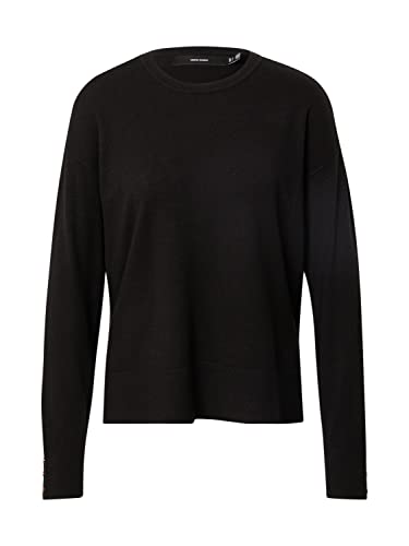 VERO MODA Damski sweter Vmkaris Ls O-neck High/Low Blouse Ga Boo, czarny, M