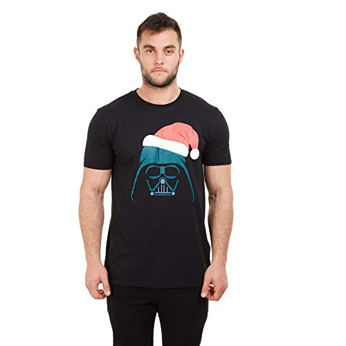 STAR WARS Koszulka męska Vader Santa, Czarny, L