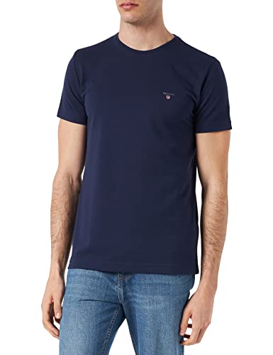 GANT Męski T-shirt, niebieski (Evening Blue), S