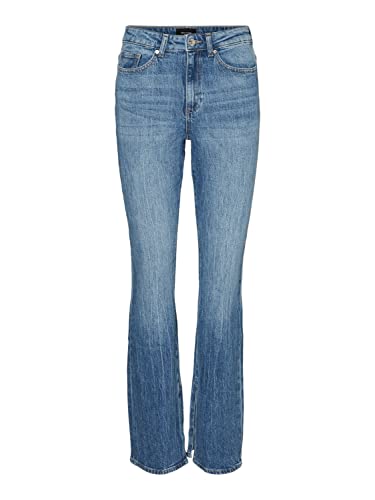 VERO MODA Spodnie damskie, niebieski (medium blue denim), 26W / 30L