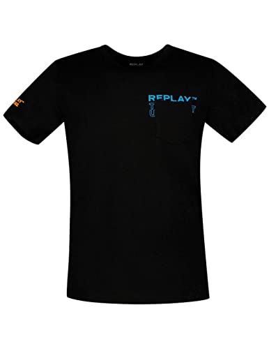 Replay T-shirt męski, 098 BLACK, XS