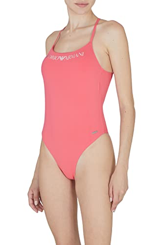 Emporio Armani Swimwear Damski strój kąpielowy Emporio Armani Logo Lover One Piece, Coral, XS, koralowy, XS