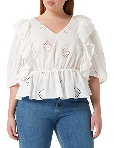 ONLY Damska bluzka z falbankami, Cloud Dancer, M