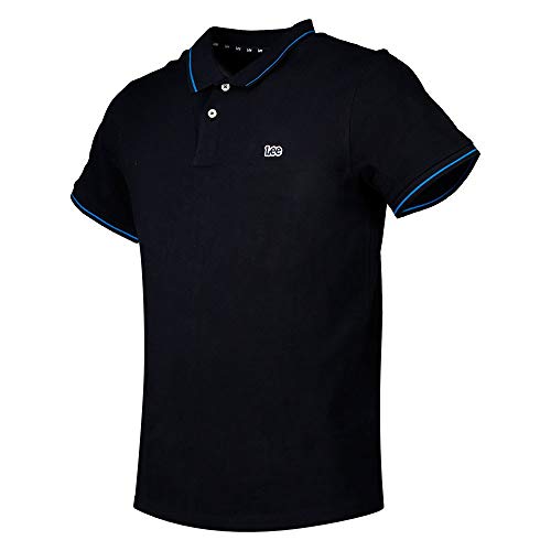 Lee Męska koszulka polo Pique, Ecru (czarny 01), 4XL