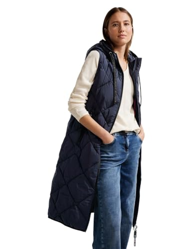 Cecil Damska kamizelka pikowana B220191, długa, ciemnoniebieska, XXL, Deep Blue, XXL