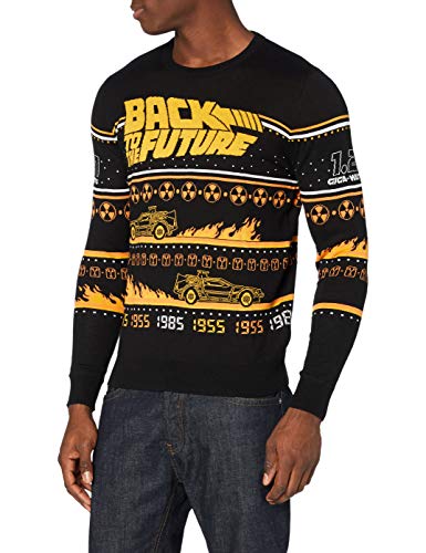 bawełna podział sweter męski, czarny, S