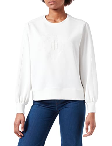 Tommy Hilfiger Damska bluza Relaxed Th Crest C-nk, Ecru, S