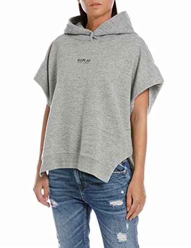 Replay Damski sweter W3733A, M21 ciemnoszary melanż, M, M21 Dark Grey Melange, M