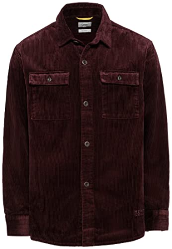 Camel Active Męska Koszula 409134/8S44, Merlot, L