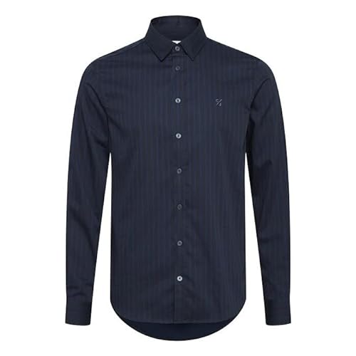 CASUAL FRIDAY Męska koszula Anton LS BU AOP Striped Shirt z kołnierzykiem na guziki, 194013/granatowa, M