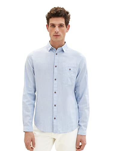 TOM TAILOR Koszula męska 1038456, 29053 jasnoniebieskie paski, XXL, 29053 - Light Blue Pinstripe, XXL