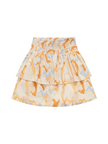 TOM TAILOR Denim Damska spódnica mini z falbanami, 31705 - Abstrakcyjny neutralny nadruk, S