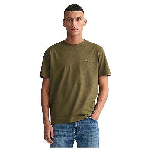 GANT Koszulka męska Reg Shield SS, Juniper Green, M