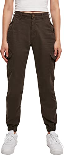 Urban Classics Damskie spodnie cargo z wysokim stanem Spodnie Kobiety , Brązowy , 50
