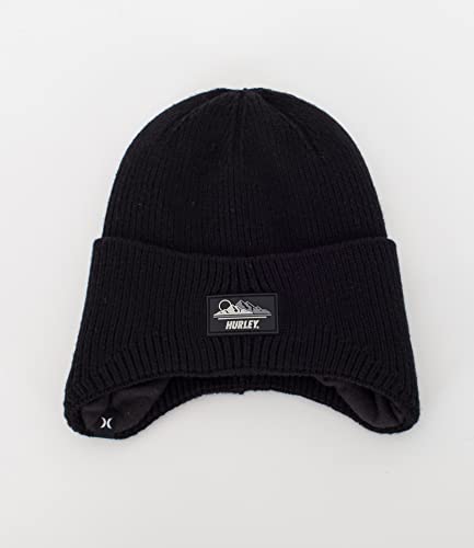 Hurley Czapka męska M North Peak Beanie Hat, czarna, rozmiar uniwersalny, czarny, jeden rozmiar