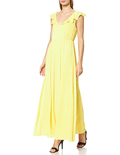 Vila Virannsil S/L Maxi Dress/ZA Sukienka Damska, Żółty (Goldfinch Goldfinch), 36