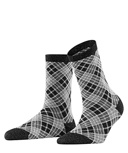 Burlington Ladywell Rhomb damskie skarpety z przędzy lureksowej, czarny (Black 3001), 36-41 EU