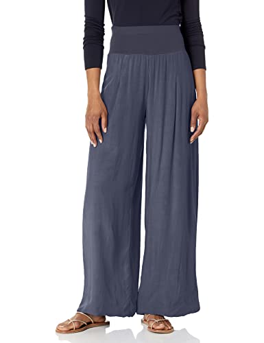 M Made in Italy Damskie spodnie Maxi Palazzo z elastycznym pasem, szerokie nogawki, grantowy, M