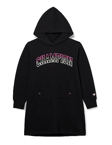 Champion Legacy Color Punch G-Hooded Casual Sukienka z kapturem dla dziewczynek i dziewczynek, Czarny, 15-16 lat