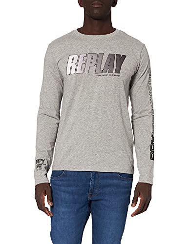 Replay T-shirt męski, M02 Grey Melange, XS