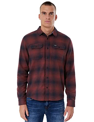 Street One MEN Męska koszula D330032, burgundowa czerwień, XXL, Burgundy Red, XXL