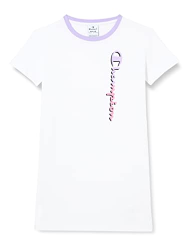 Champion Dziewczęca Legacy C-Color, pionowe logo sukienka, biały, 3-4 Lata