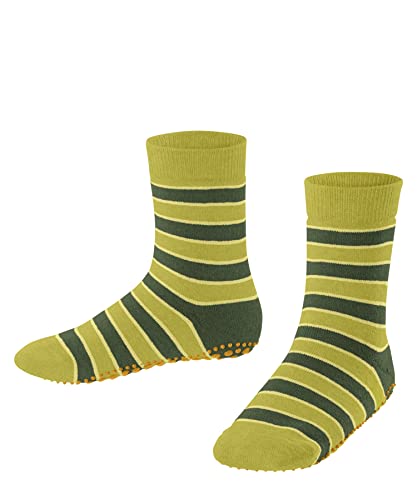 FALKE Uniseks - dzieci Kapcie Simple Stripes K HP Zrównoważona Bawełna z wypustkami na podeszwie 1 Para, Żółty (Fennel 1640), 39-42 (13-16 lata)