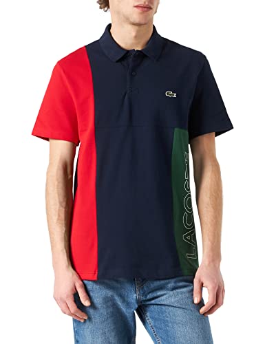 Lacoste Męska koszulka polo, Marine/Rouge-vert-marine, XS