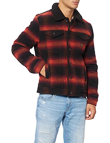 Superdry Męska kurtka Highwayman Wool Sherpa Trucker Jacket, Redwood Ombre, S