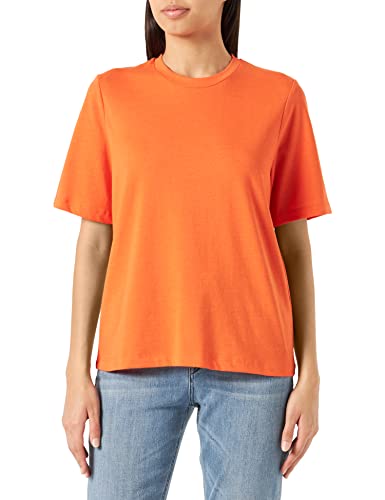 Vila Damski T-shirt VIDREAMERS Boxy S/S TOP/SU-NOOS, Tigerlily, M, Tigerlily, M