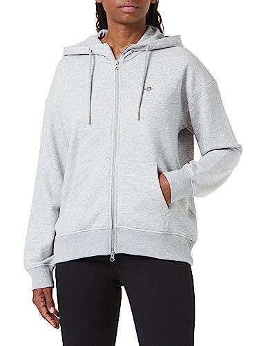 GANT Rel Shield Zip damska bluza z kapturem, jasnoszary melanżowy, XXL