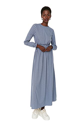 TRENDYOL Damska sukienka damska basics mini marynarka z kołnierzem z tkaniny, khaki, 40