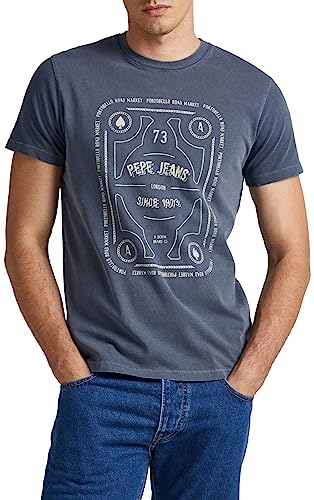 Pepe Jeans Koszulka męska Dover, Niebieski (Dulwich), XL