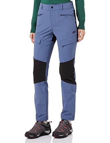 4F Damskie spodnie Women's Functional Spdtr062 FNK, dżinsowy niebieski, L, dżinsowy niebieski, L
