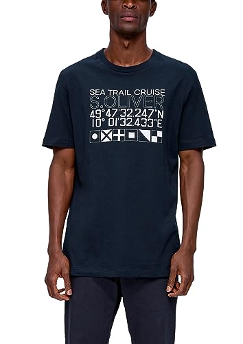 s.Oliver T-shirt męski z krótkim rękawem niebieski M, niebieski, M