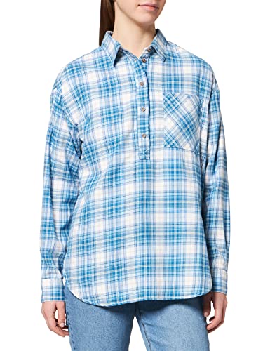 Camel Active Womenswear Bluzka damska, w kratkę błękitną, S
