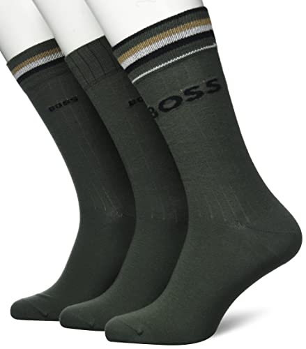 BOSS męskie 3p Rs Rib Iconic Cc Zwykłe skarpetki, Beżowy/khaki250, 43-46 EU
